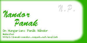 nandor panak business card