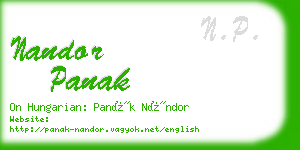 nandor panak business card